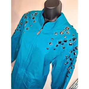 Bob Mackie Wearable Art Teal Jacket